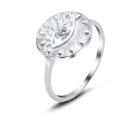 Circle CZ Eye Silver Ring NSR-3301